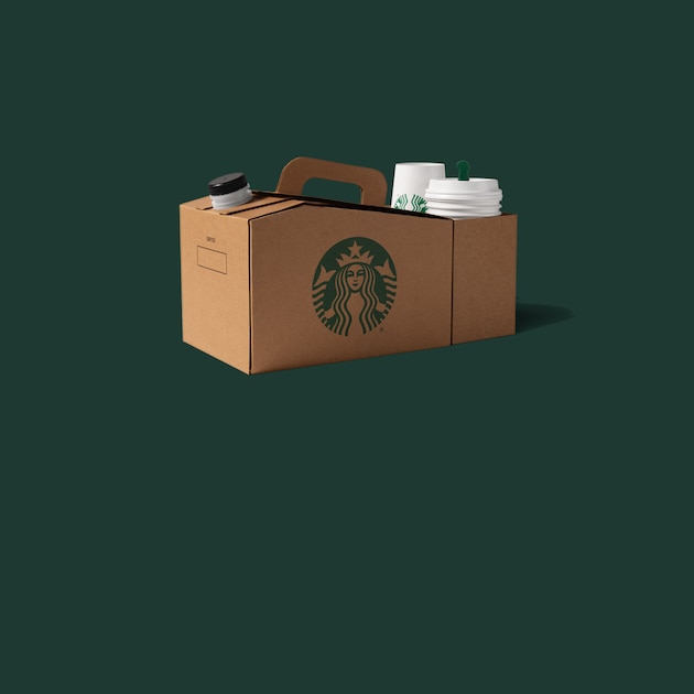 Starbucks Classic White and Green Coffee Traveler
